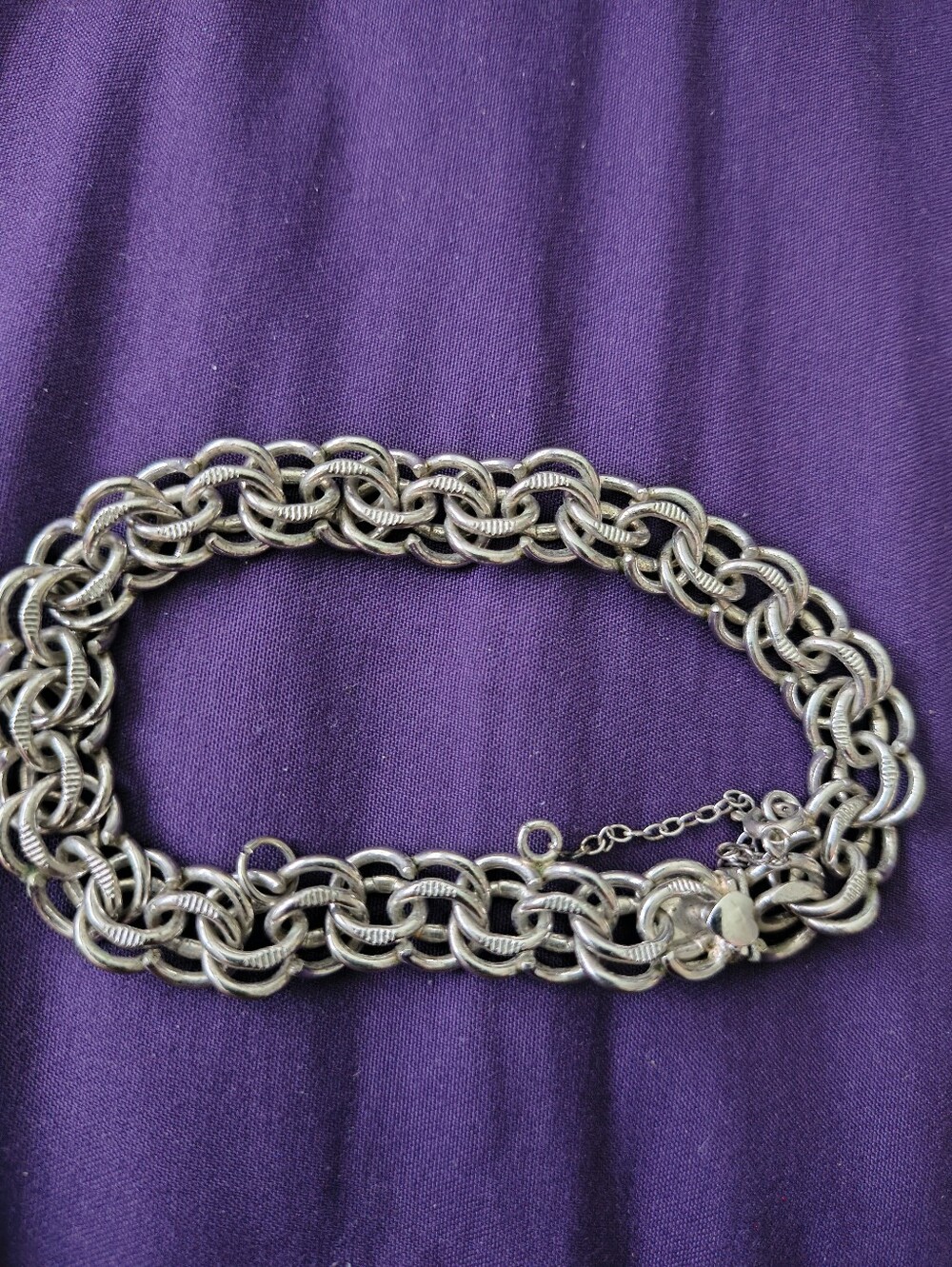 Vintage Elco Sterling Silver Chain Bracelet With Safety Clasp. Estate Find